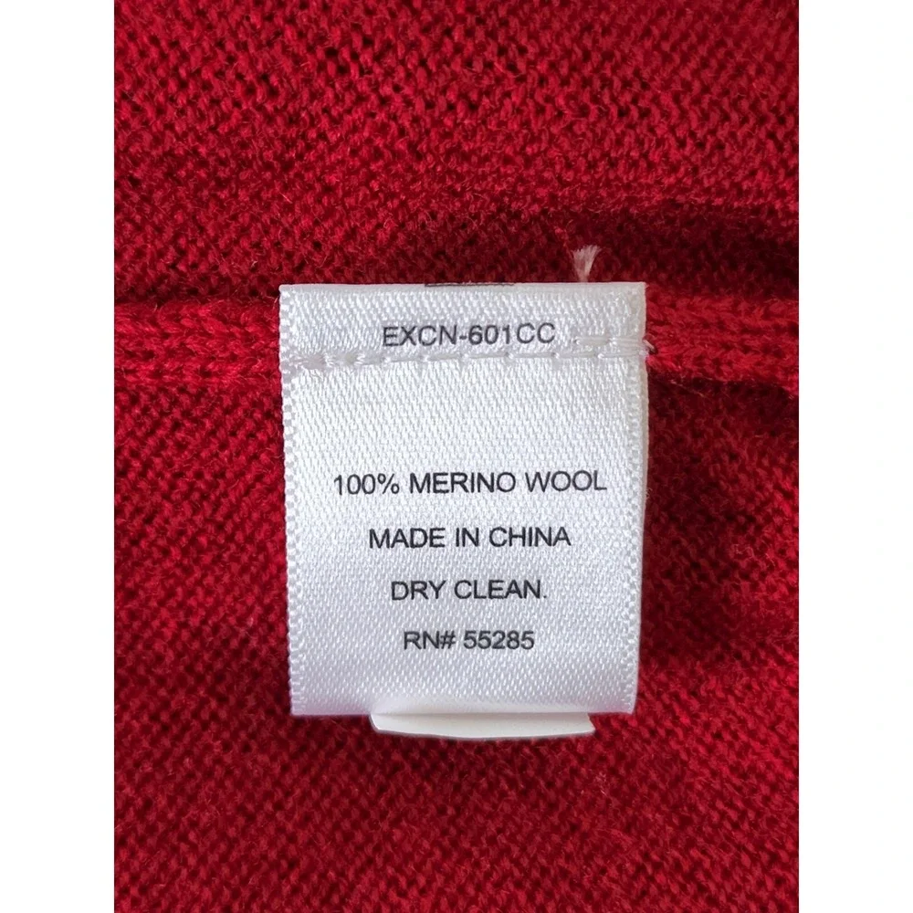 Express Sweater Mens Size Large Modern‎ Fit Extra Fine Merino Wool L/S Red